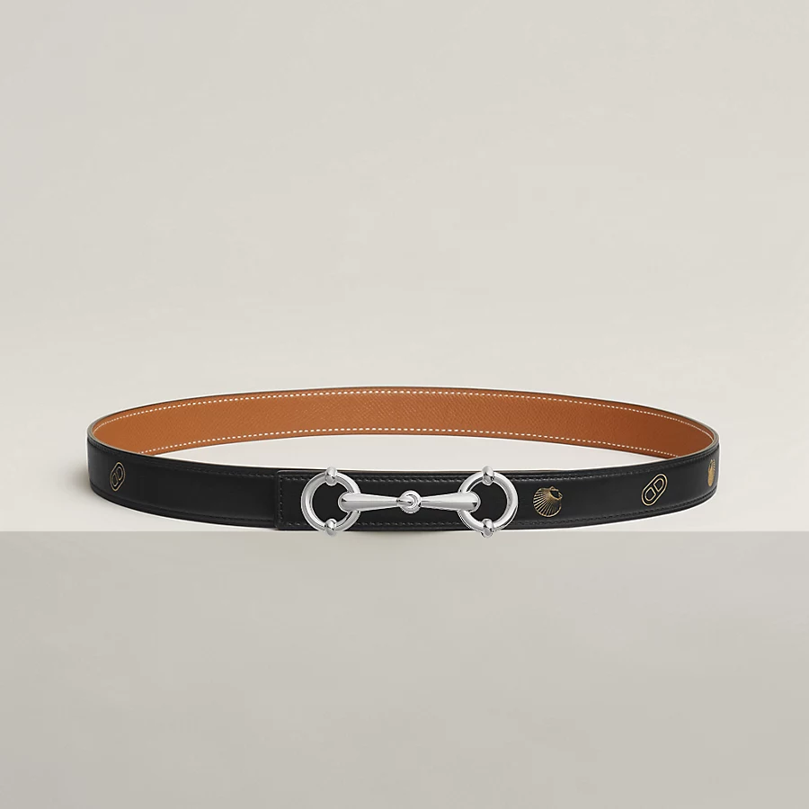 Lady Rider belt buckle & Hermès sur Mer reversible leather strap 24 mm - Image 1